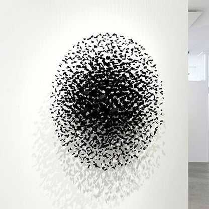 Modern Charcoal O-Shaped Iron Chandelier