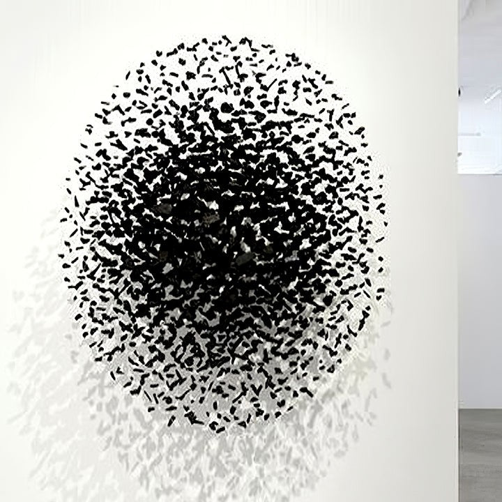 Modern Charcoal O-Shaped Iron Chandelier