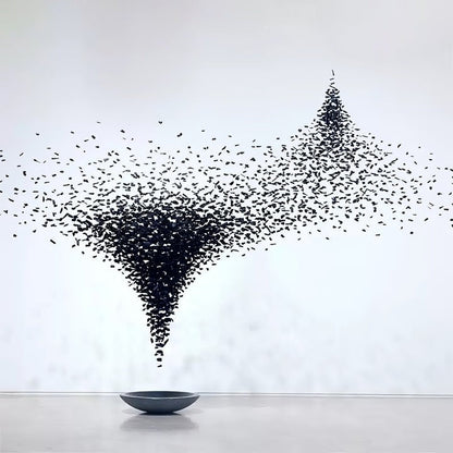Modern Charcoal O-Shaped Iron Chandelier