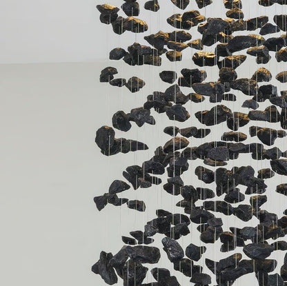 Modern Charcoal Stone LED Chandelier