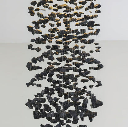 Modern Charcoal Stone LED Chandelier