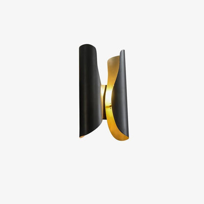 Modern Coiled Brass Wall Sconce with Gold Interior