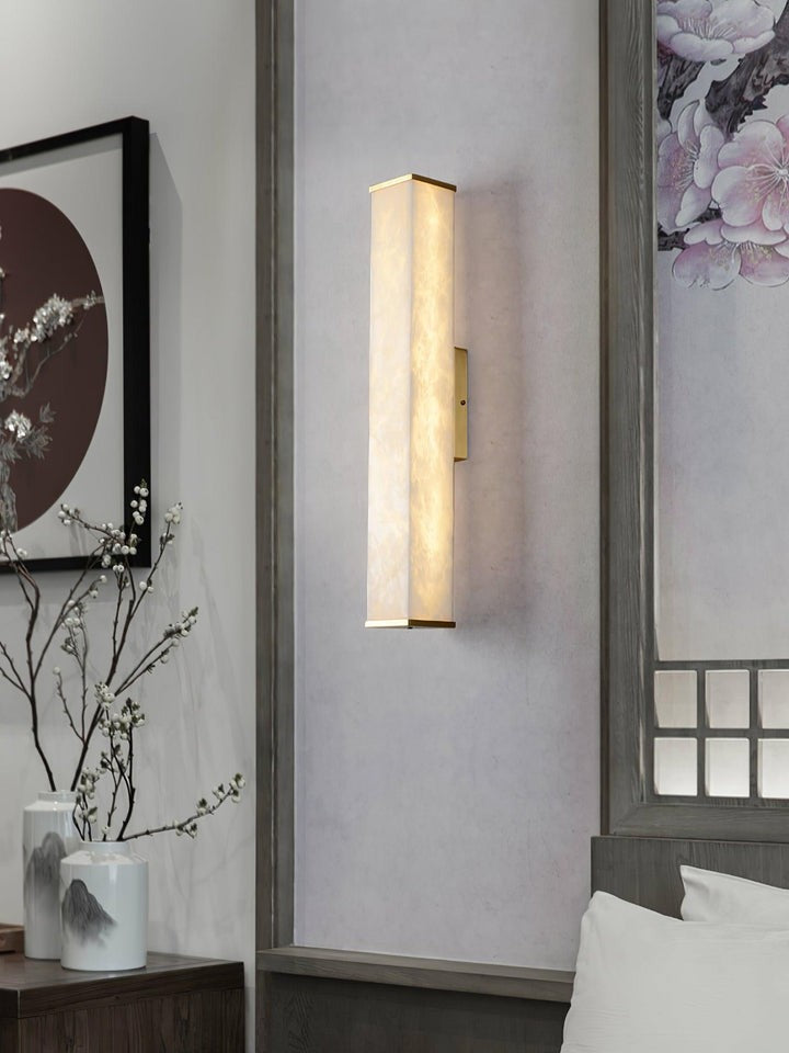 Modern Cuboid Alabaster LED Wall Light