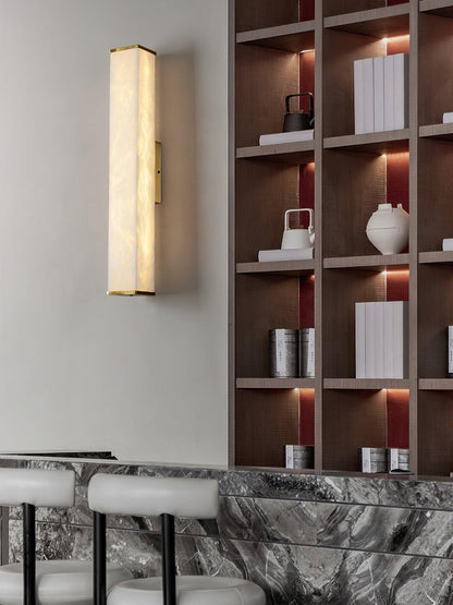 Modern Cuboid Alabaster LED Wall Light