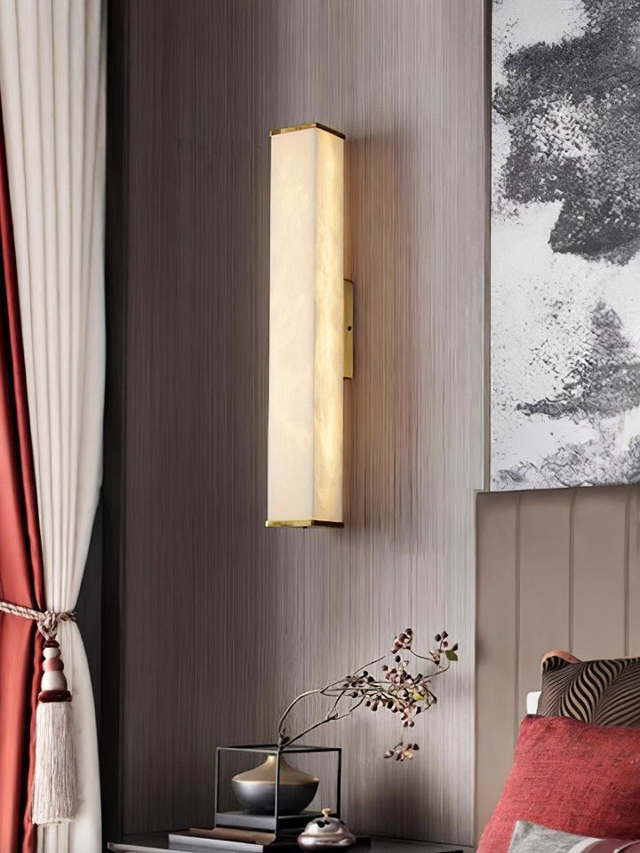 Modern Cuboid Alabaster LED Wall Light
