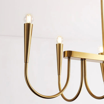 Modern Curved-Arm 8-Light Metal Ceiling Chandelier