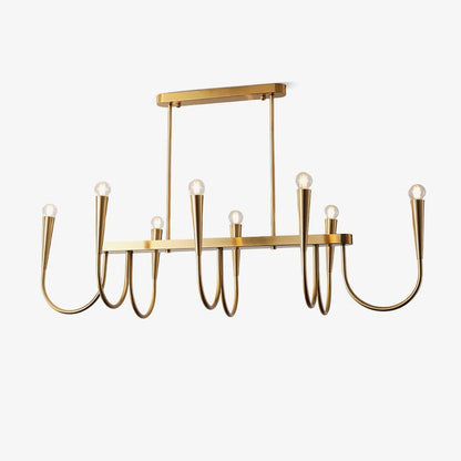 Modern Curved-Arm 8-Light Metal Ceiling Chandelier