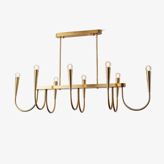 Modern Curved-Arm 8-Light Metal Ceiling Chandelier