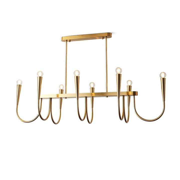 Modern Curved-Arm 8-Light Metal Ceiling Chandelier