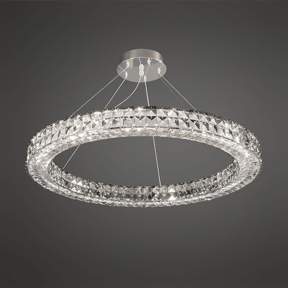 Modern Faceted Crystal LED Chandelier