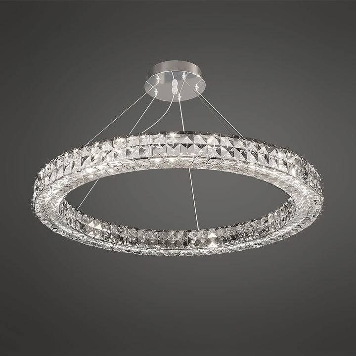 Modern Faceted Crystal LED Chandelier