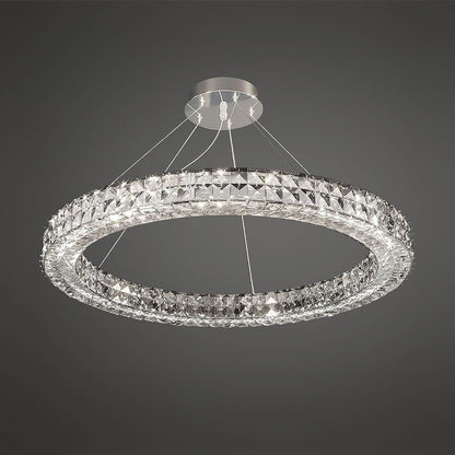 Modern Faceted Crystal LED Chandelier