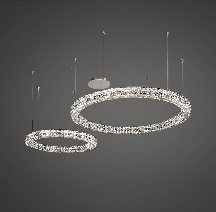 Modern Faceted Crystal LED Chandelier