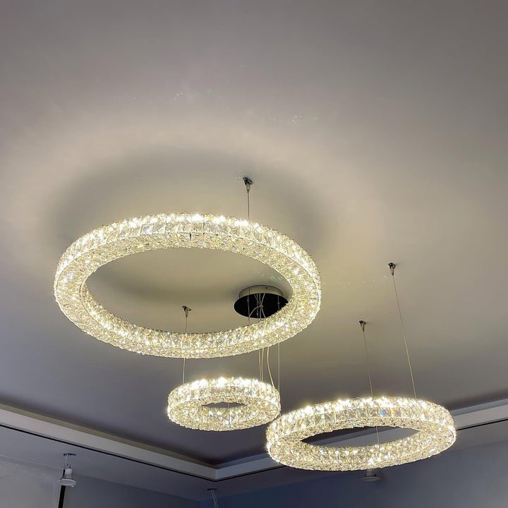 Modern Faceted Crystal LED Chandelier