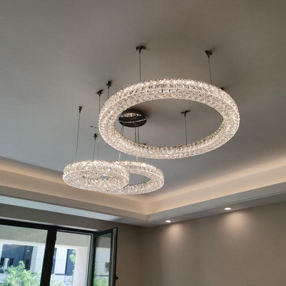 Modern Faceted Crystal LED Chandelier