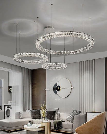 Modern Faceted Crystal LED Chandelier