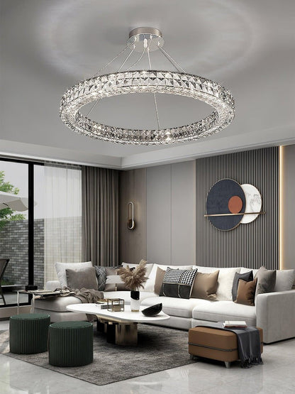 Modern Faceted Crystal LED Chandelier