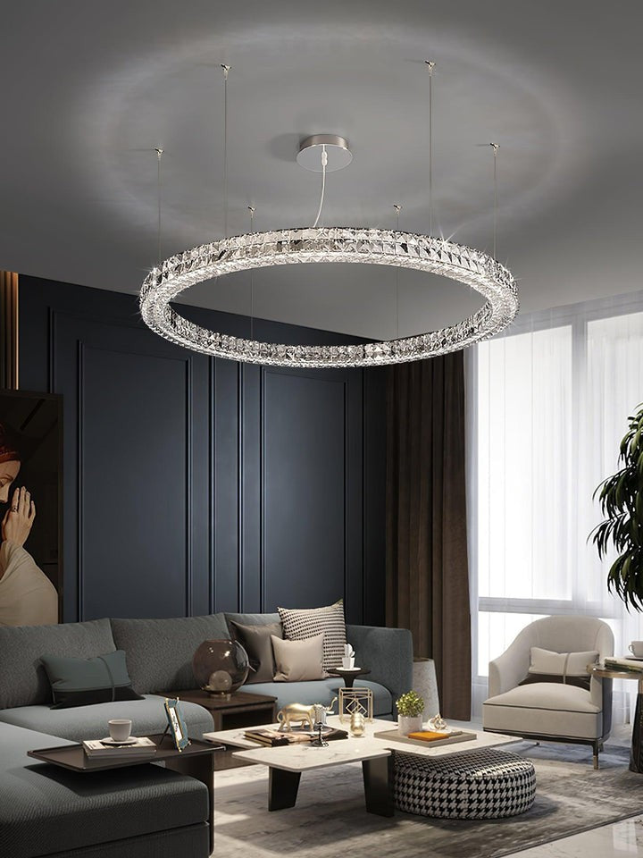 Modern Faceted Crystal LED Chandelier