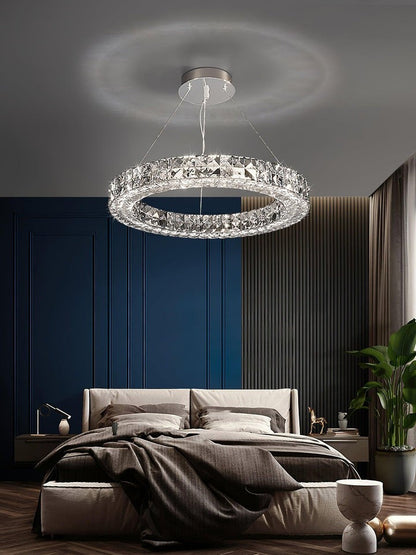 Modern Faceted Crystal LED Chandelier