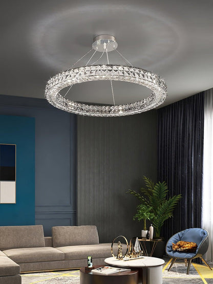 Modern Faceted Crystal LED Chandelier