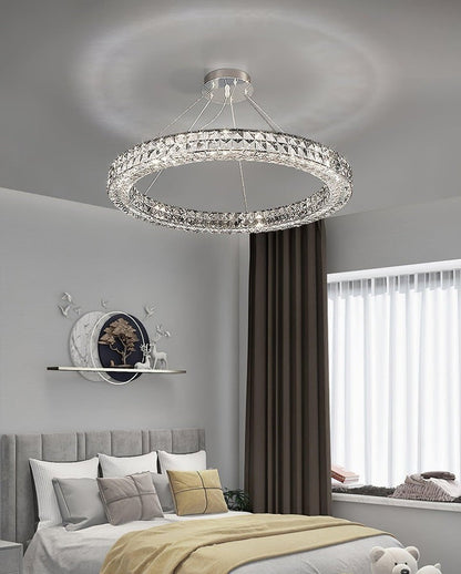 Modern Faceted Crystal LED Chandelier