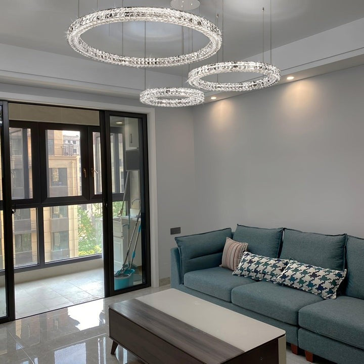Modern Faceted Crystal LED Chandelier