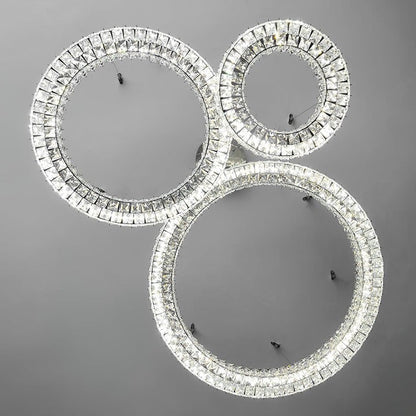 Modern Faceted Crystal LED Chandelier