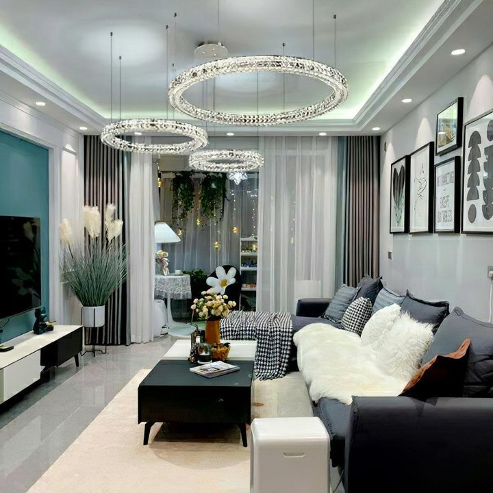 Modern Faceted Crystal LED Chandelier