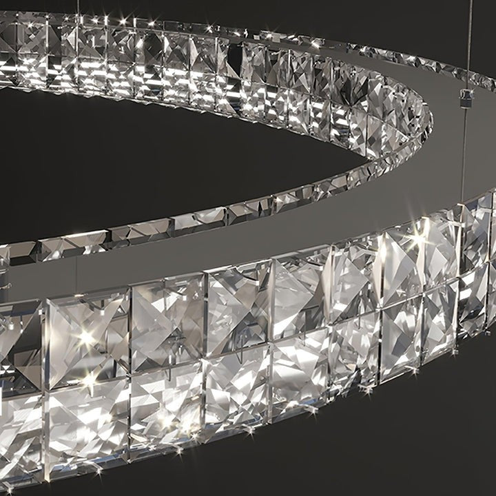 Modern Faceted Crystal LED Chandelier