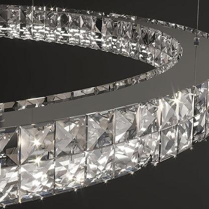 Modern Faceted Crystal LED Chandelier
