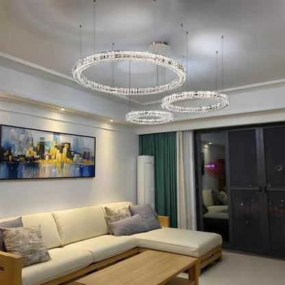 Modern Faceted Crystal LED Chandelier