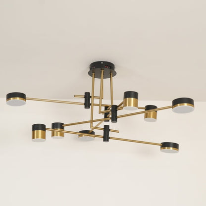 Modern Gold & Black LED Spider Chandelier