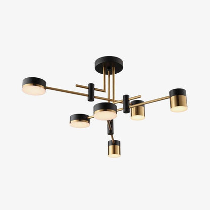 Modern Gold & Black LED Spider Chandelier
