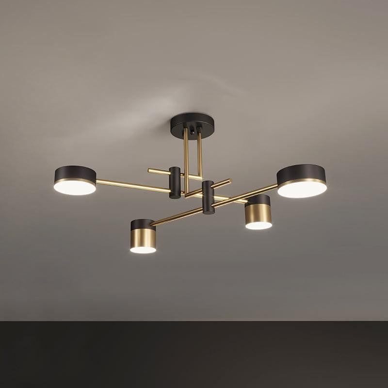 Modern Gold & Black LED Spider Chandelier