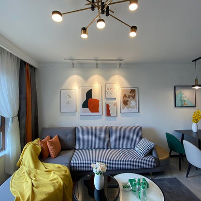 Modern Gold & Black LED Spider Chandelier