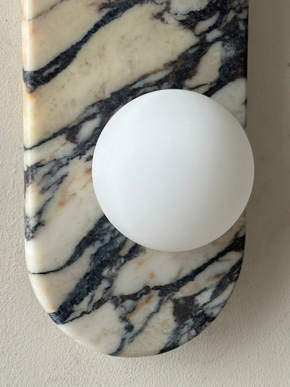 Modern Marble Wall Sconce with Dual Glass Shades