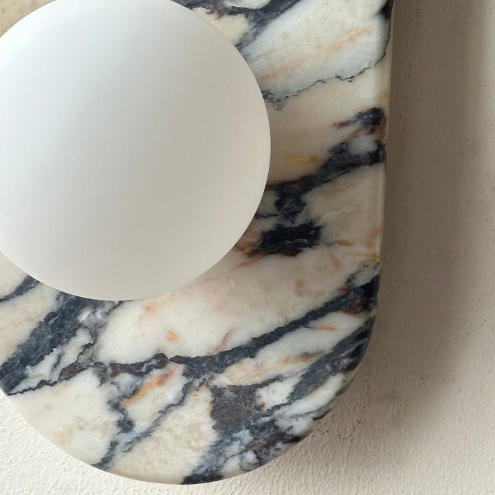 Modern Marble Wall Sconce with Dual Glass Shades