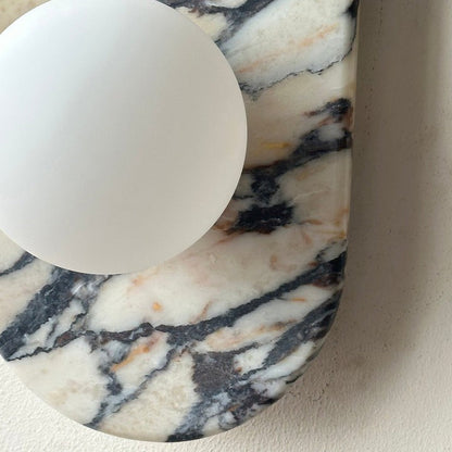 Modern Marble Wall Sconce with Dual Glass Shades