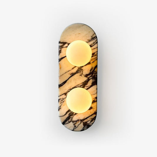 Modern Marble Wall Sconce with Dual Glass Shades