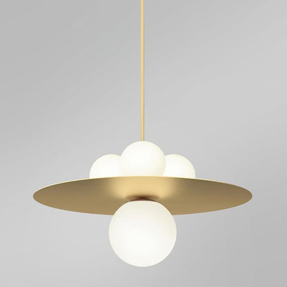 Modern Metal & Glass Pendant Light – Warm LED Glow