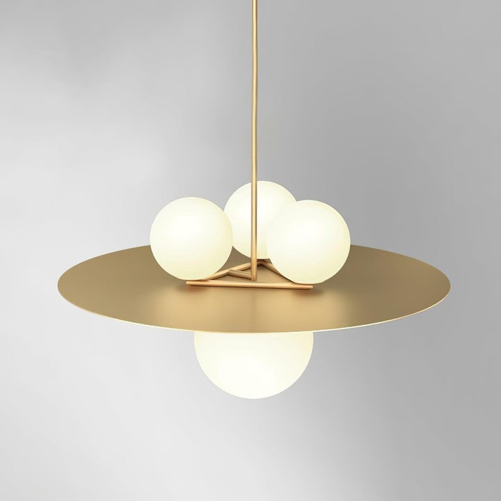 Modern Metal & Glass Pendant Light – Warm LED Glow