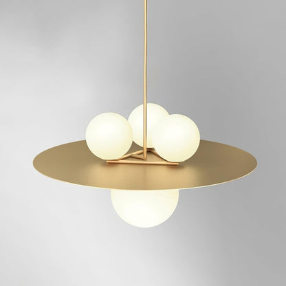 Modern Metal & Glass Pendant Light – Warm LED Glow