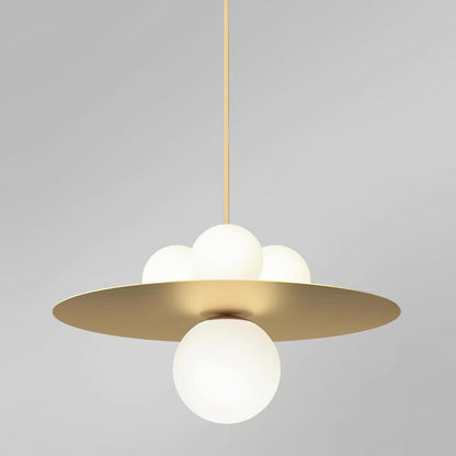 Modern Metal & Glass Pendant Light – Warm LED Glow