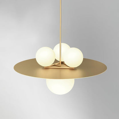 Modern Metal & Glass Pendant Light – Warm LED Glow
