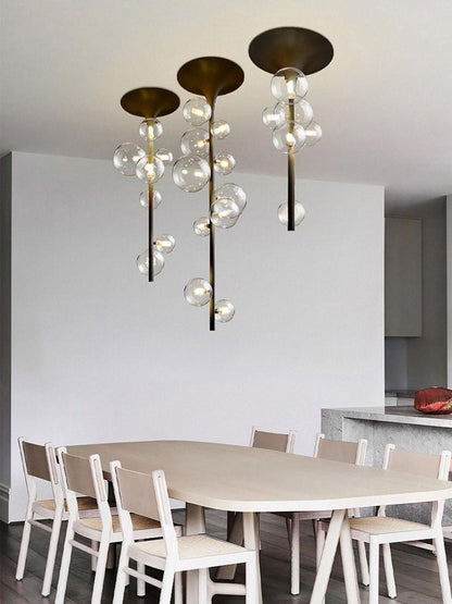 Modern Multi-Arm Metal & Glass Ceiling Light