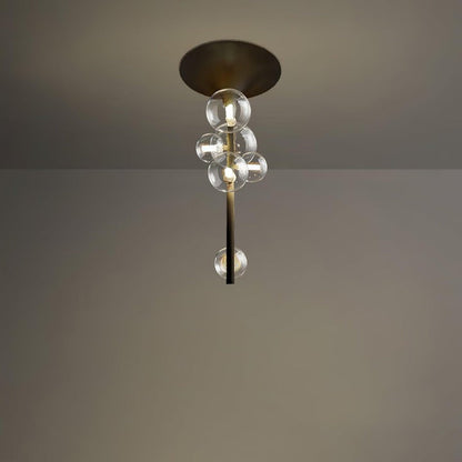 Modern Multi-Arm Metal & Glass Ceiling Light