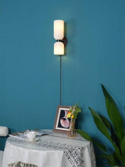 Modern Plug-In Glass Wall Sconce