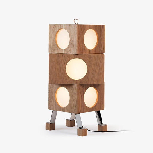 Modern Robotic Cherry Wood Floor Lamp