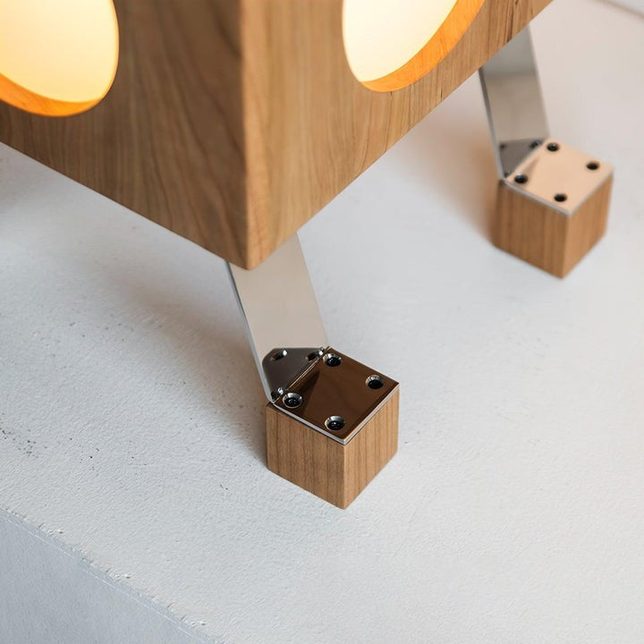 Modern Robotic Cherry Wood Floor Lamp