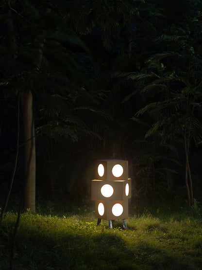 Modern Robotic Cherry Wood Floor Lamp